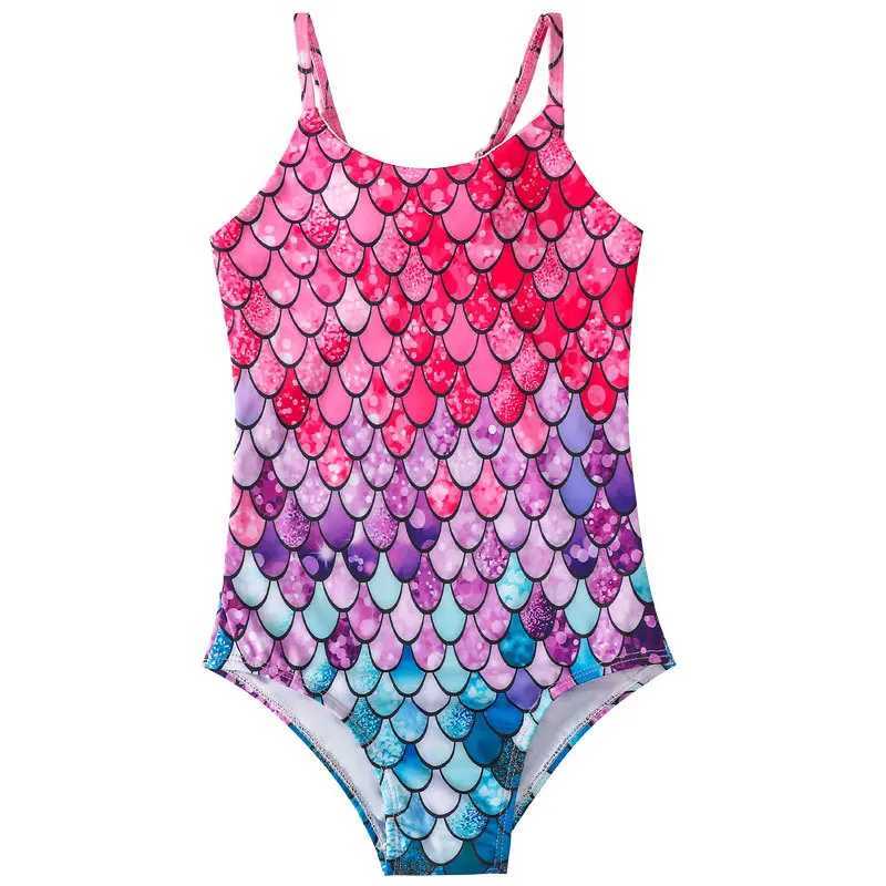 Childrens summer mermaid new swimsuit girls one-piece swimsuit girls hot spring suspender swimsuit Z250214