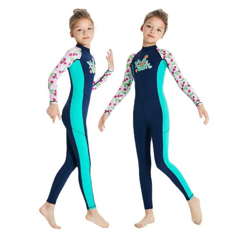 DIVE SAIL-One Piece Swimsuit for Kids Rash Guard Wetsuit Long Sleeve Water Sports Sunsuit Swimwear Swim Suit Girls Youth Z250214