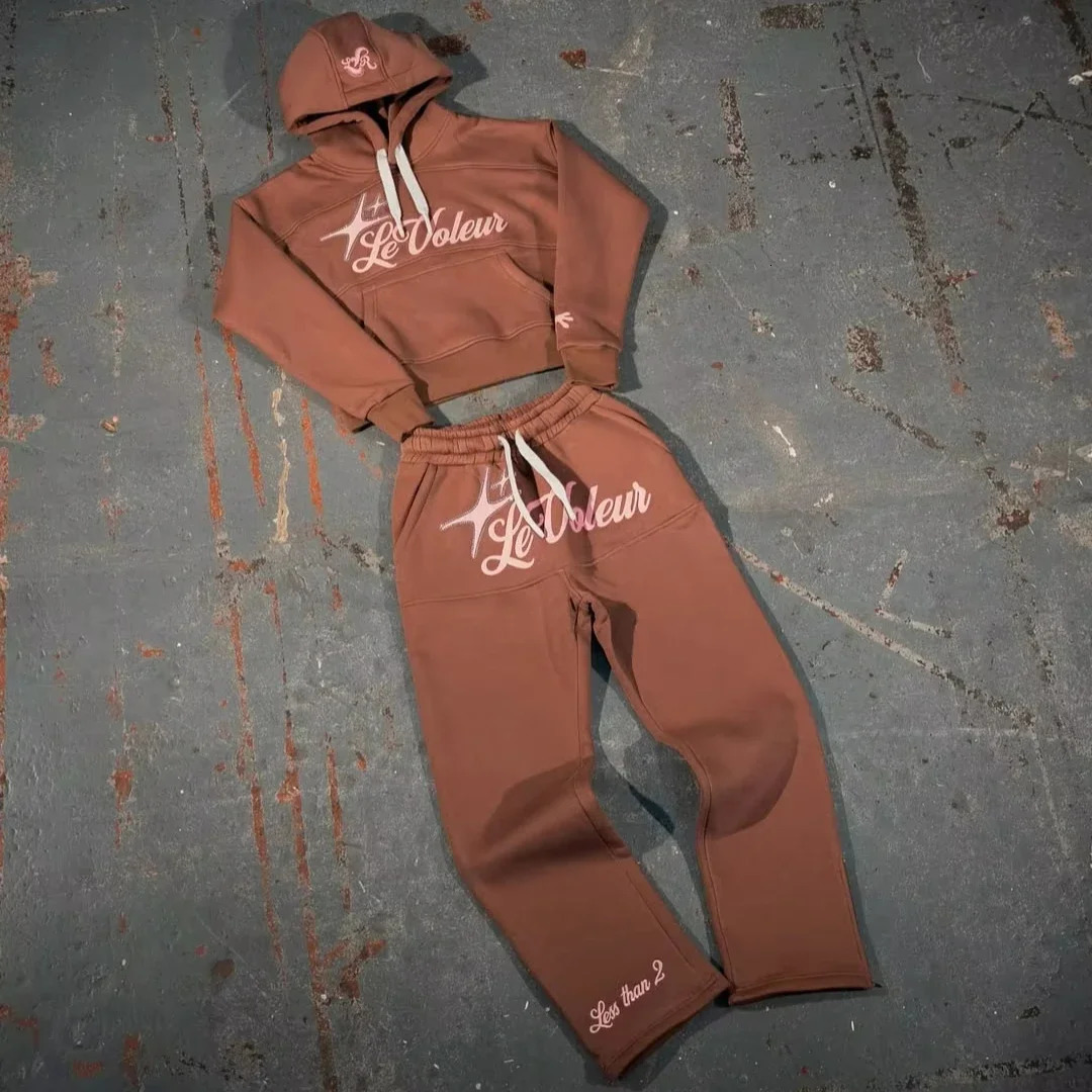 Streetwear Y2K Clothes Harajuku Casual Pants Sweatpants Goth Letter Graphic Embroidered Pullover Sweatshirt Men Women Tracksuit 250210