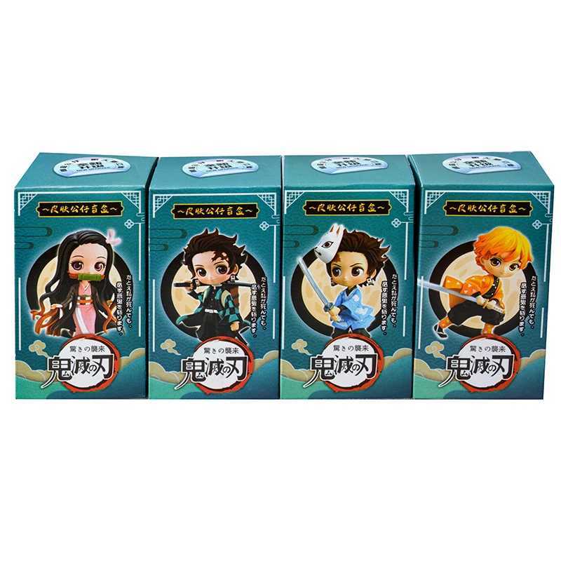 24Pcs Demon Slayer Blind Box Anime Action Figure Kamado Tanjirou Nezuko Agatsuma Zenitsu Keychain Toys For Childrens GiftsXJ250214