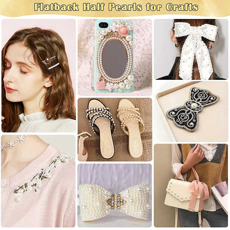 2mm-12mm Nail Pearls For Nail Art Mix Size Flat Back Crafts Round Pearl For Face Makeup Nail Art Clothes Shoes Jewelry Making 250214