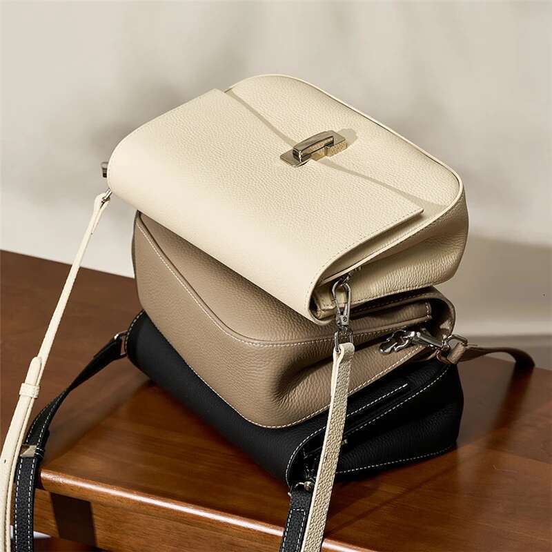 Toptrends Genuine Leather Square Small Shoulder Crossbody Bags For Women 2024 Trend Designer Flap Purses Cowhide Ladies Handbags