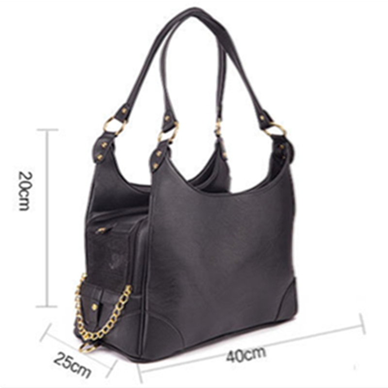 Pet Carrier, Puppy Small Dog Carrier, Cat Carrier, Waterpro Soft Edge Softness PU Leatherr Carrier Handbag with Breathable Mesh for Outdoor Travel Wal