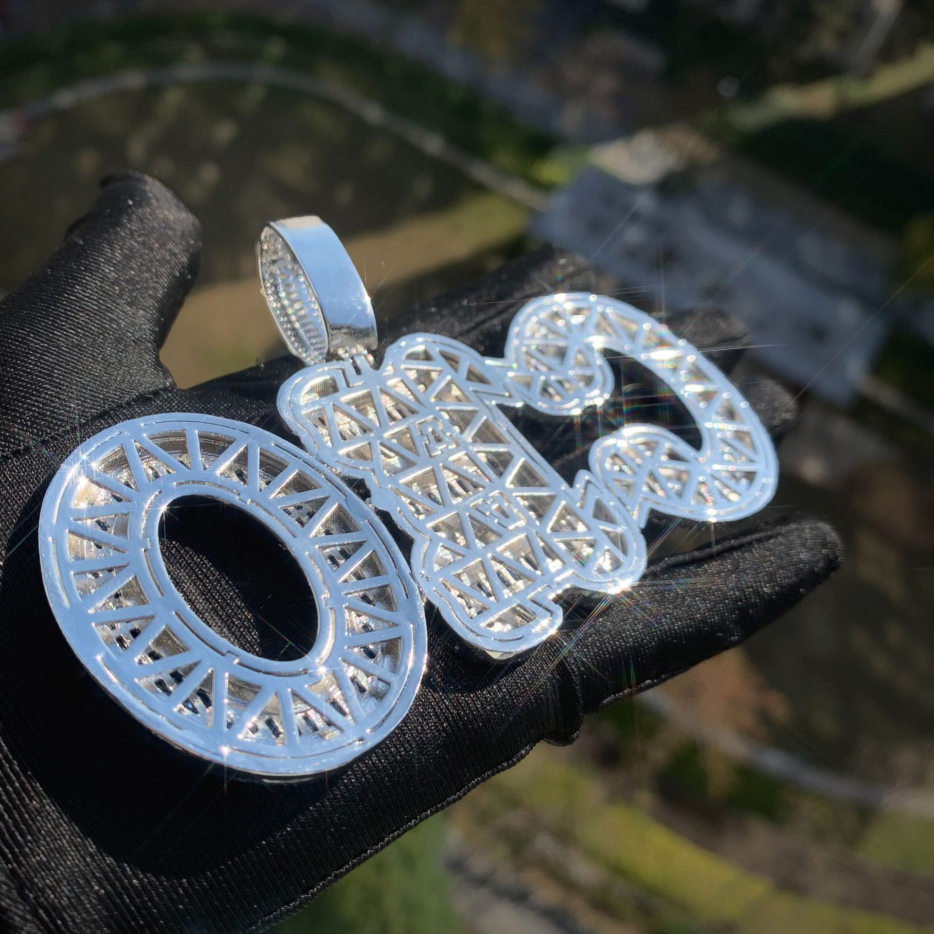 DIy Hip Hop Men Pendant A-Z Custom Name Letters Pendant Necklace Blue 5A T Zircon Rap Jewelry