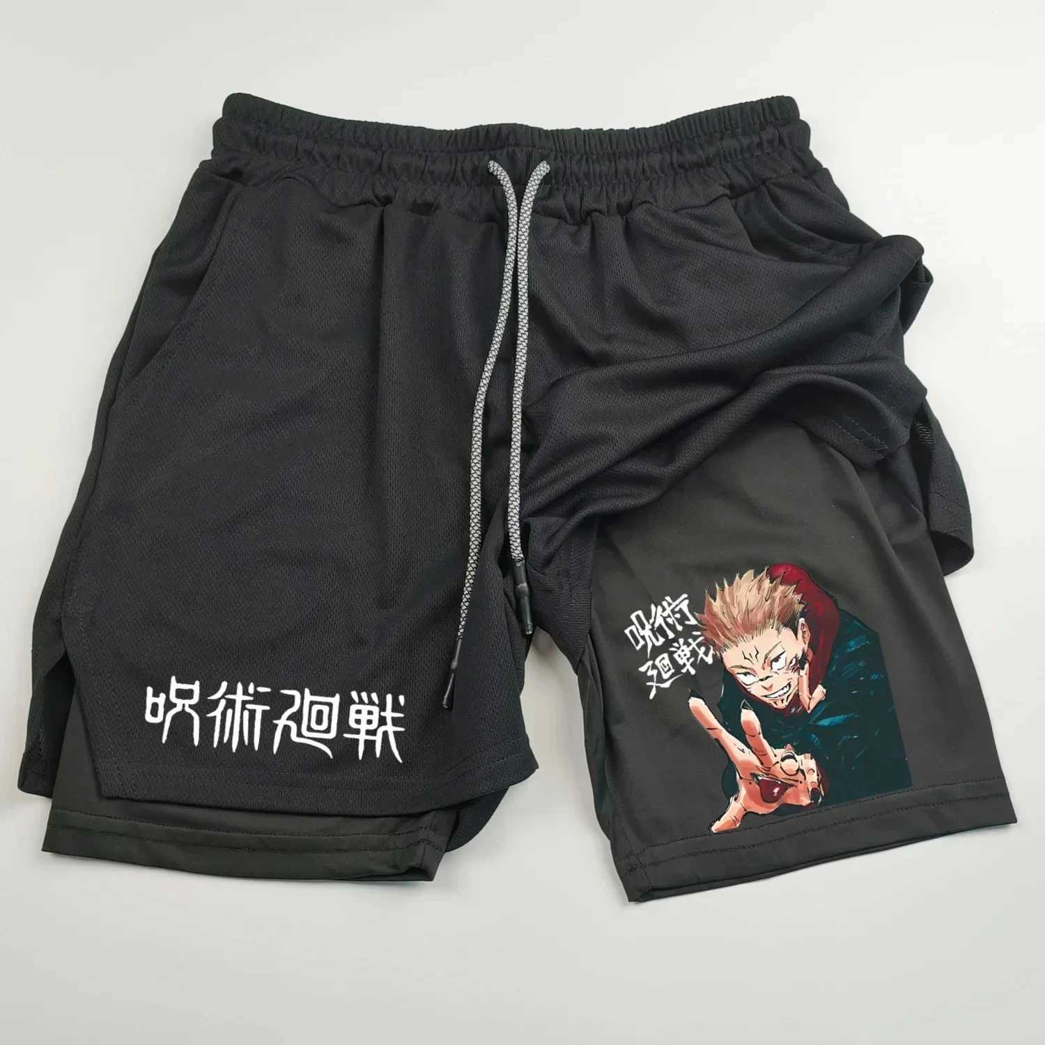 Mens Running Breathable Sports Shorts Summer Gym Boxing Fitness Training Double Layer Shorts Casual Daily Clothing M-3XLXJ250213