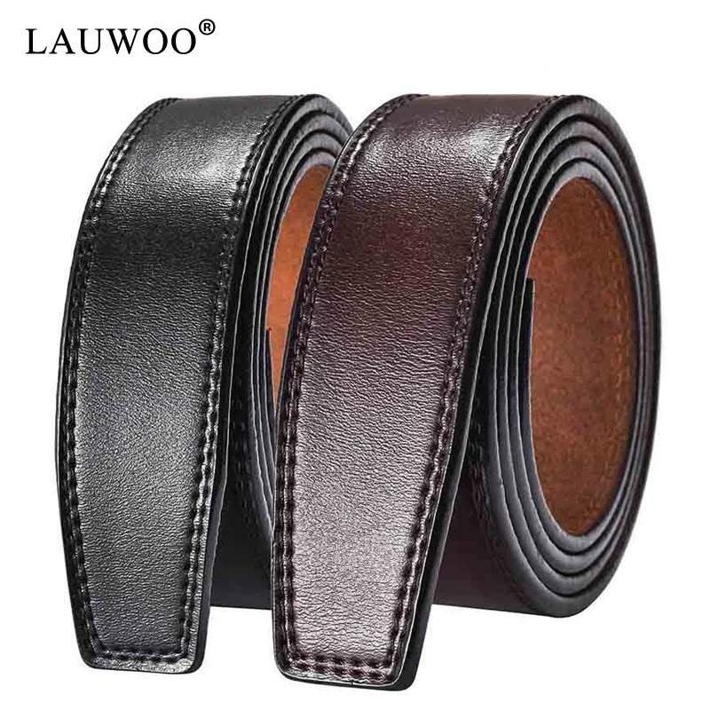 100% cow leather No Buckle 3.5cm Wide Real Genuine Leather Belt Without Automatic Buckle Strap Belts Men High Quality 250213