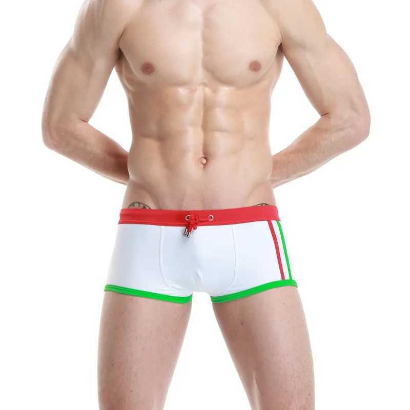 Mens low-rise boxer swimming trunks fashionable and comfortable summer adult swimming shorts W250214