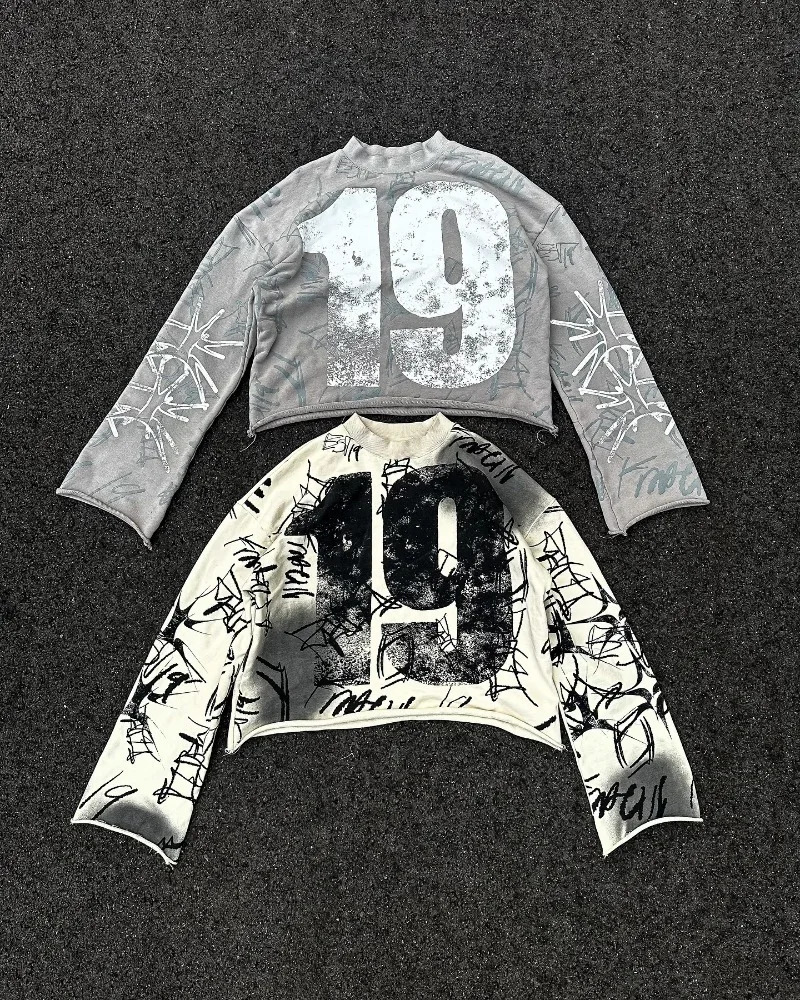 Y2K Men T Shirts vintage Print Graphic gothic Long Sleeves Harajuku Oversized T Shirt Fashion Hip hop Punk Casual Streetwear top 250213