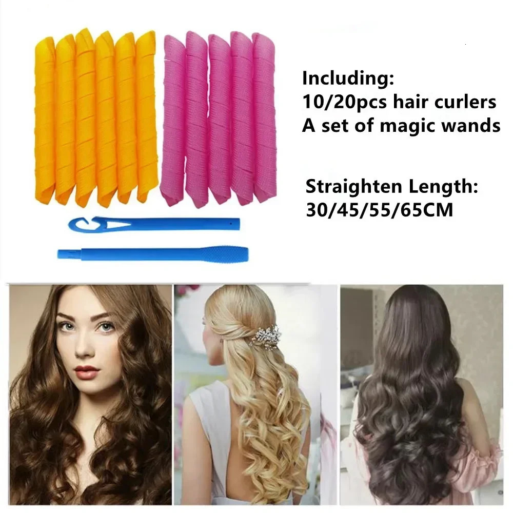 10/20Pcs Heatless Curling Rod Set Soft Hair Curler No Heat Hair Rollers Lazy Curlers Long Rods Girls Hair Styling Tools 250214