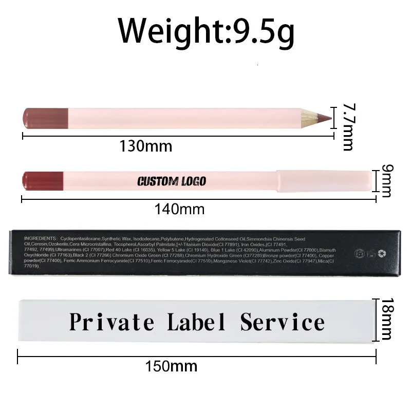 10PCS Lip Liner Pencil Private Label Makeup Lipstick Pencils Waterproof Matte Dark Vegan Nude Pink Lipliner Wholesale Bulk 250214