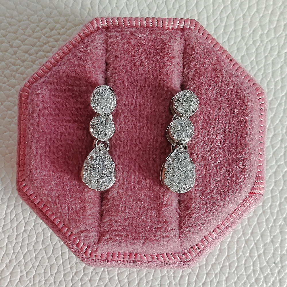 Sparkling Gorgeous Dangle Earrings Luxury Jewelry 925 Sterling Silver Pave Micro 5A Cubic Zircon CZ Diamond Water Drop Women Wedding Earring Gift