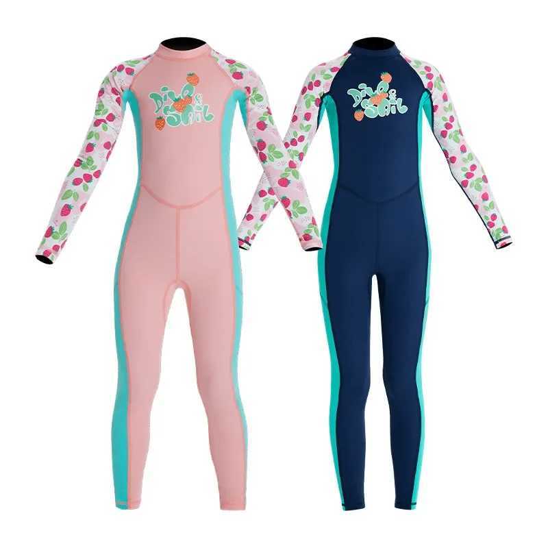 DIVE SAIL-One Piece Swimsuit for Kids Rash Guard Wetsuit Long Sleeve Water Sports Sunsuit Swimwear Swim Suit Girls Youth Z250214