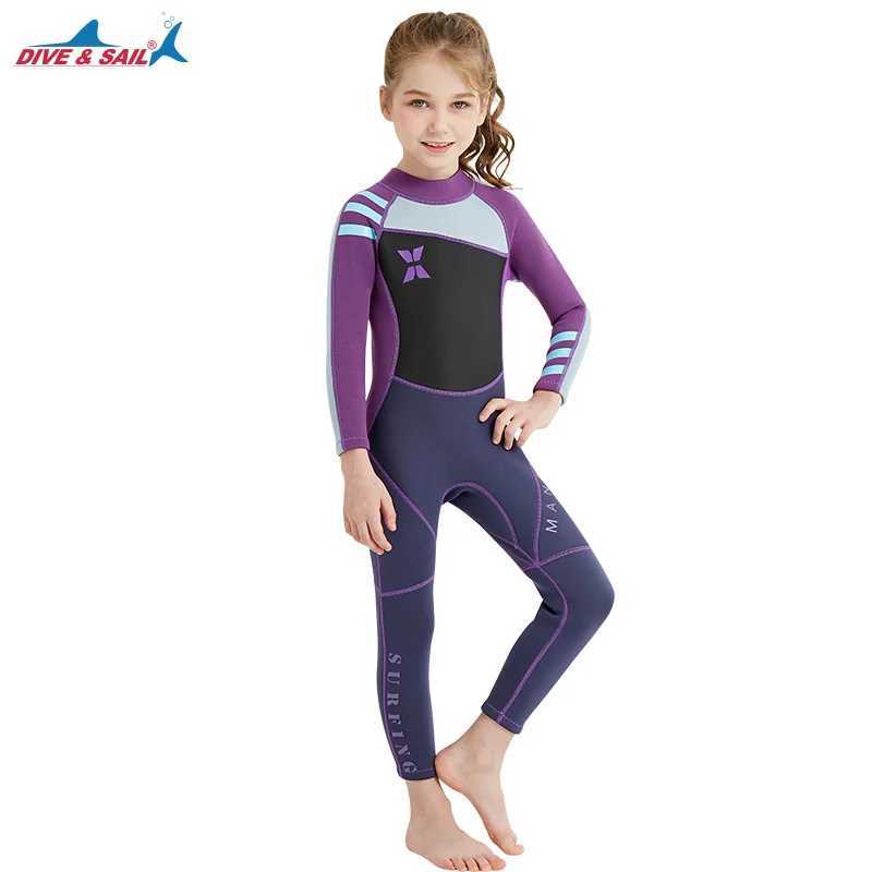 2.5MM Neoprene Keep Warm Full Body UnderWater Hunting Spearfishing Swim Diving Suit For Kids UPF50+Scuba Snorkeling WetSuit Z250214