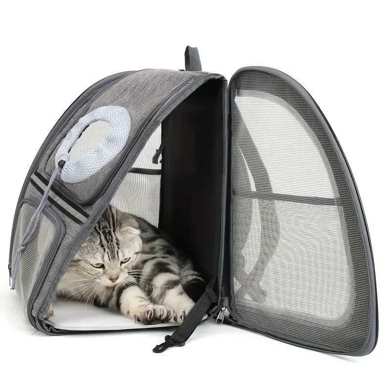 Others Dog Carrier Airline-approved Pet Backpacks Breathable Mesh Pet Cat CarrierFully Ventilated Mesh Cat Backpack For Travel H250213