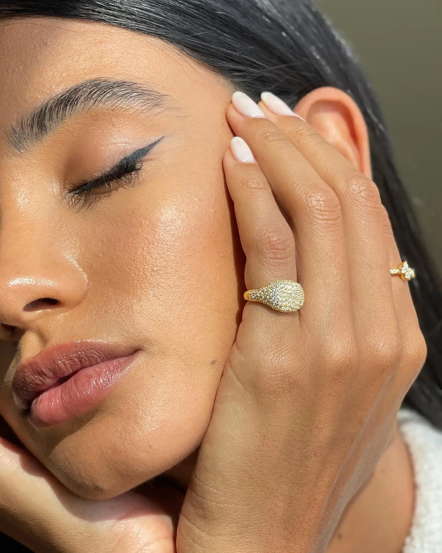 Micro Pave 5A CZ Sparking Fashion Women Jewelry Open Size #5 Square Little Finger Ring 250214