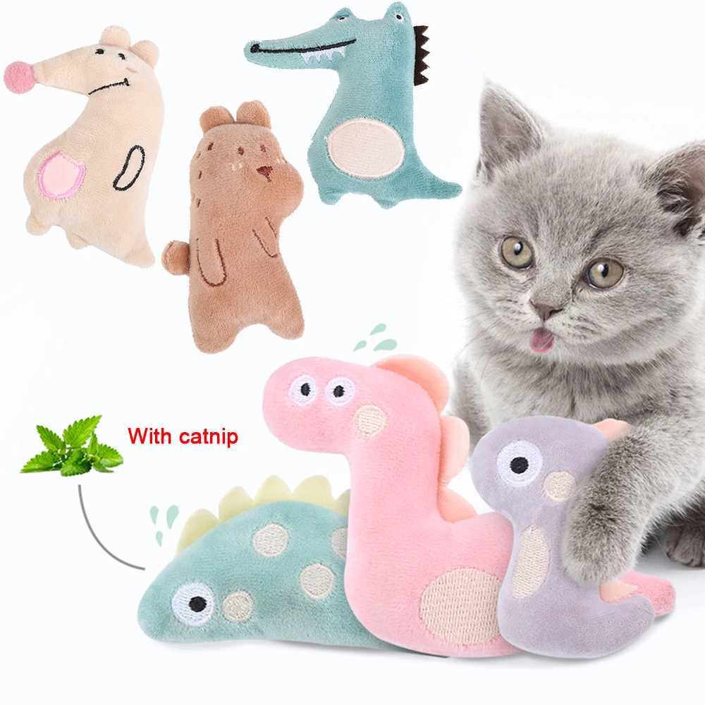Caip Interactive Plush Stuffed Chew Toys Claw Funny Mint Soft Teeth Cleaning Toy For Cat Kitten Pet ProductsT250215