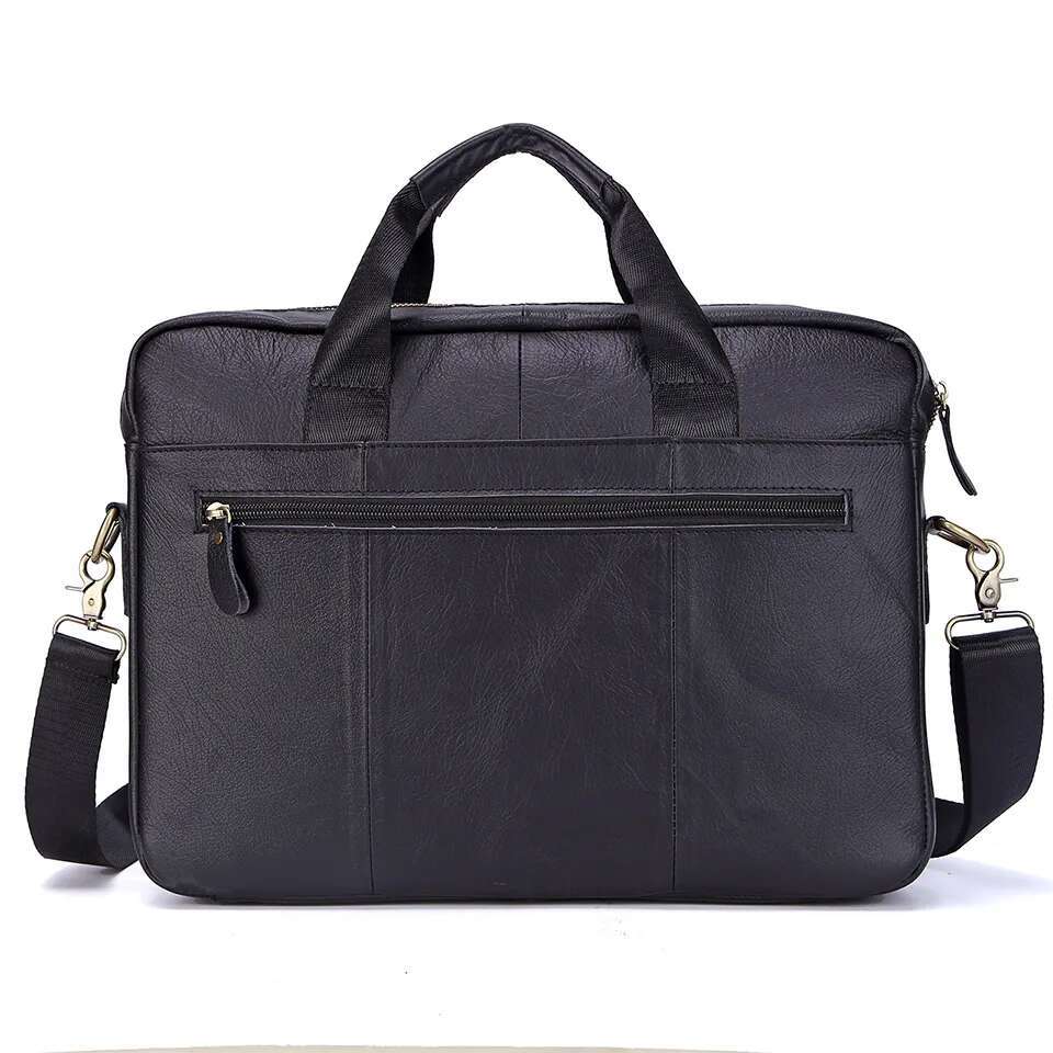 Fashion Briefcase For Men Genuine Leather Handbag Male Large A4 Document Shoulder Bag Men's 15.6 Inch Laptop Messenger Bags Tote
