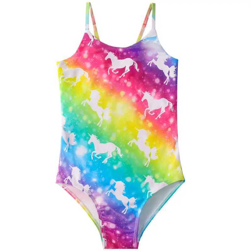 Childrens summer mermaid new swimsuit girls one-piece swimsuit girls hot spring suspender swimsuit Z250214