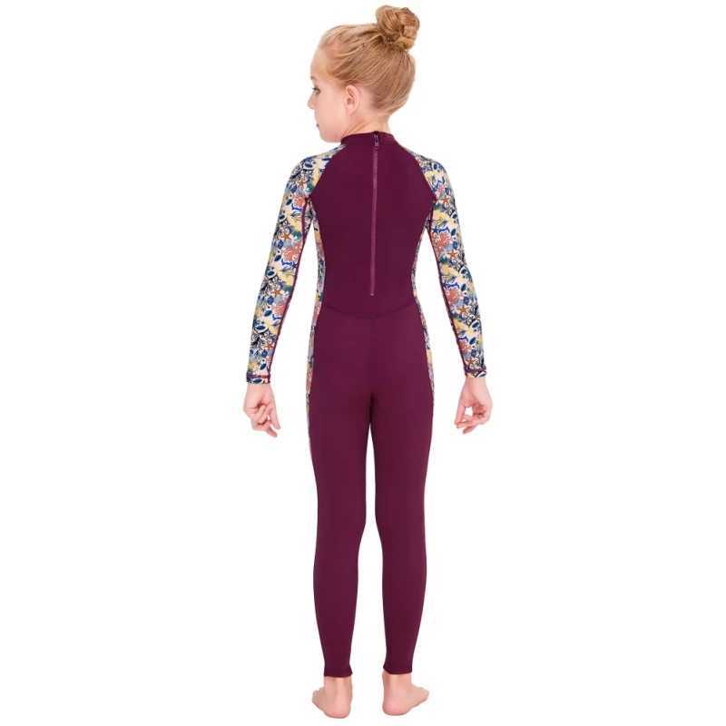 Children Girls Long Swimsuit Sun Protection Bathing Suits Speed Dried Loaded Snorkeling Diving Kids Wetsuit Clothes Z250214