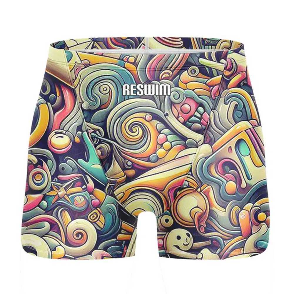 New Mens Swimming Trunks Athletic Training Swim Jammer Swimsuit Shorts Pool Quick Dry Lycra Swimwear Surf Beach Tights Pants W250214