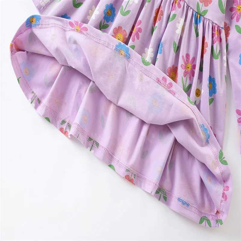 Jumping Meters 2-7T Kids Long Sleeve Princess Girls Dresses Flowers Print Autumn Spring Hot Selling Birthday Par Dresses Z250214