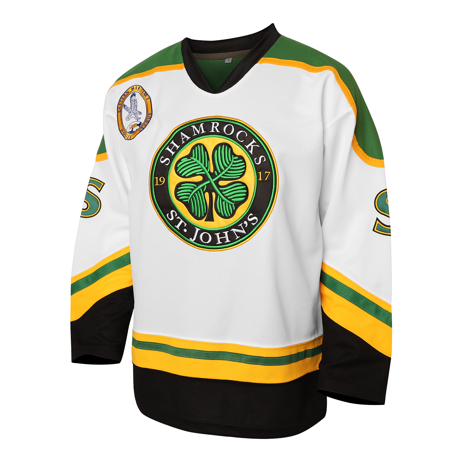 Rhea white black green Embroidered Hockey Jerseys custom any name any number jersey