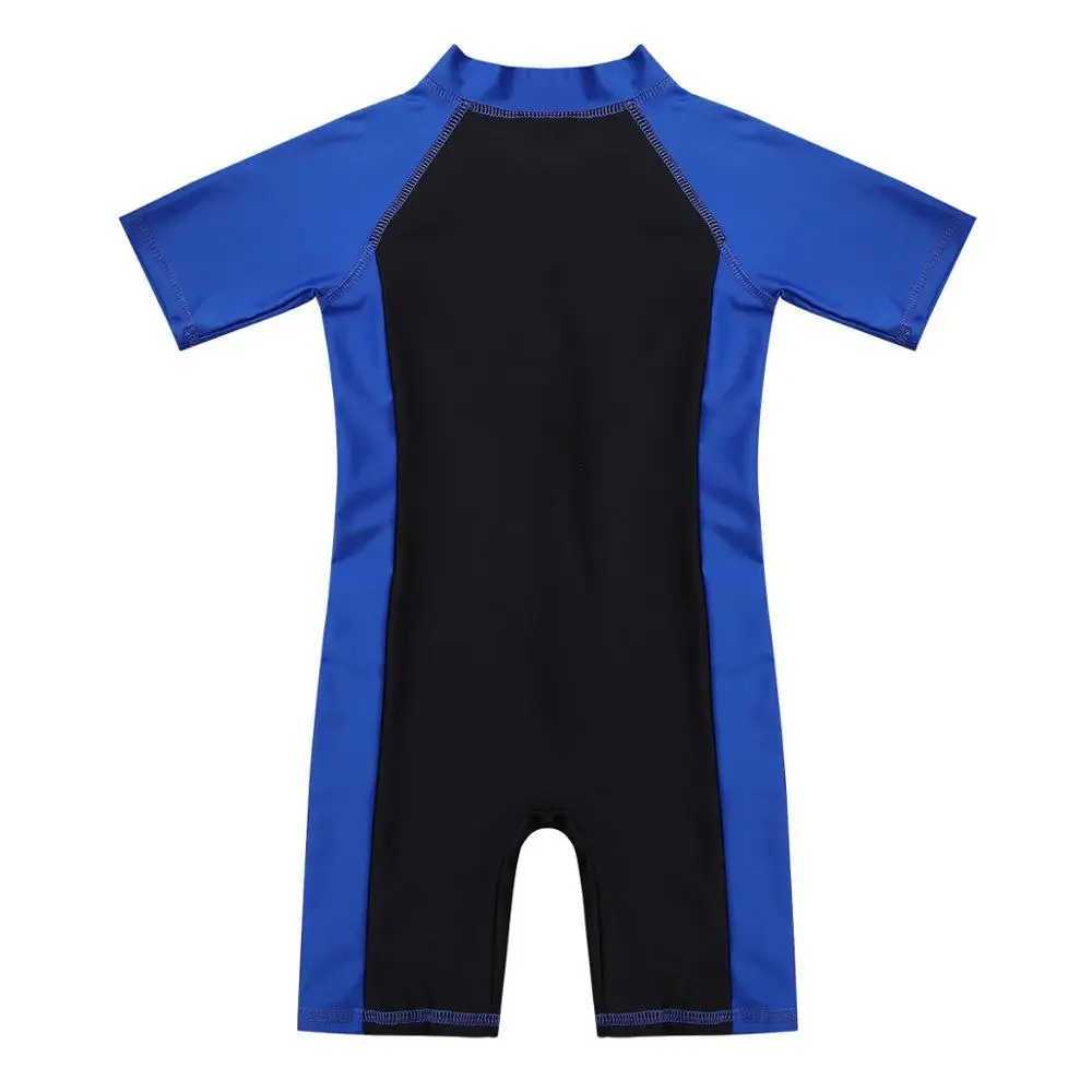Childrens Swimsuits Wetsuit One Piece Rash Guard Swimming Bathing Suit Kids Beachwear Boys Girls Swimwear Surfing Swim Bodysuit Z250214