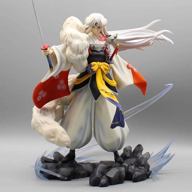 36cm Inuyasha Sesshoumaru Anime Figures Gk Action Figure Pvc Statue Figurine Model Collection Doll Decoration Ornaments Toy GiftXJ250214
