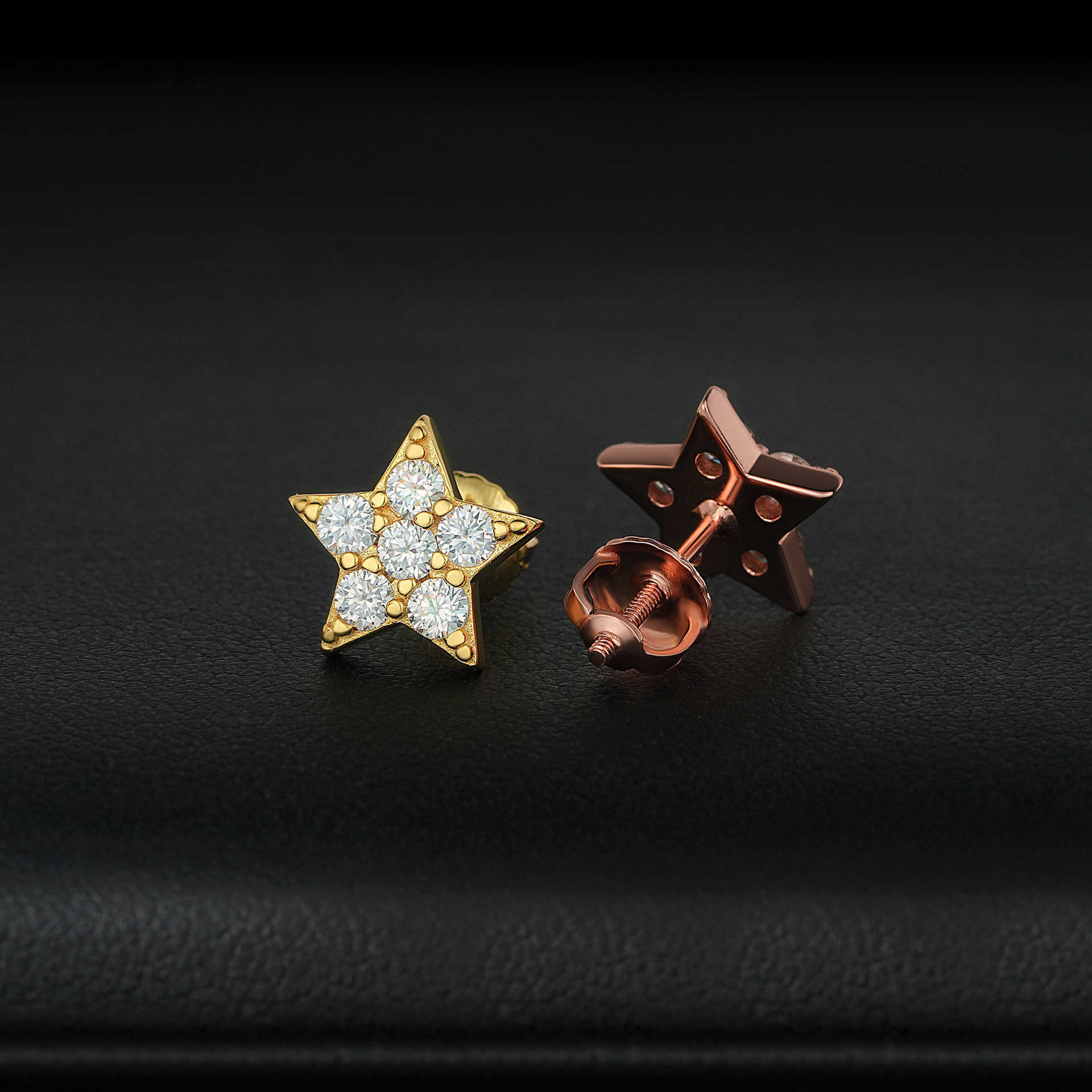 ZUANFA new 925 silver moissani flower shaped earrings high-end temperament niche earrings