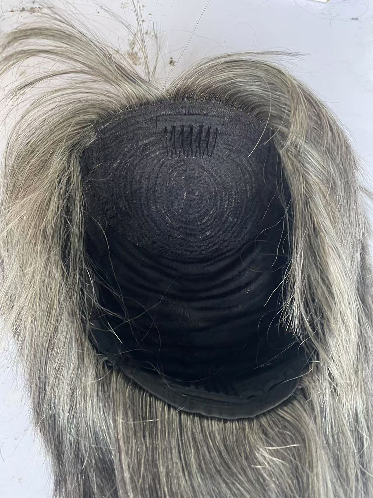 Beautiful salt and pepper Ash gray wigs real human hair natural refined look natural scalp glueless HD wigs natural grey human hair wigs