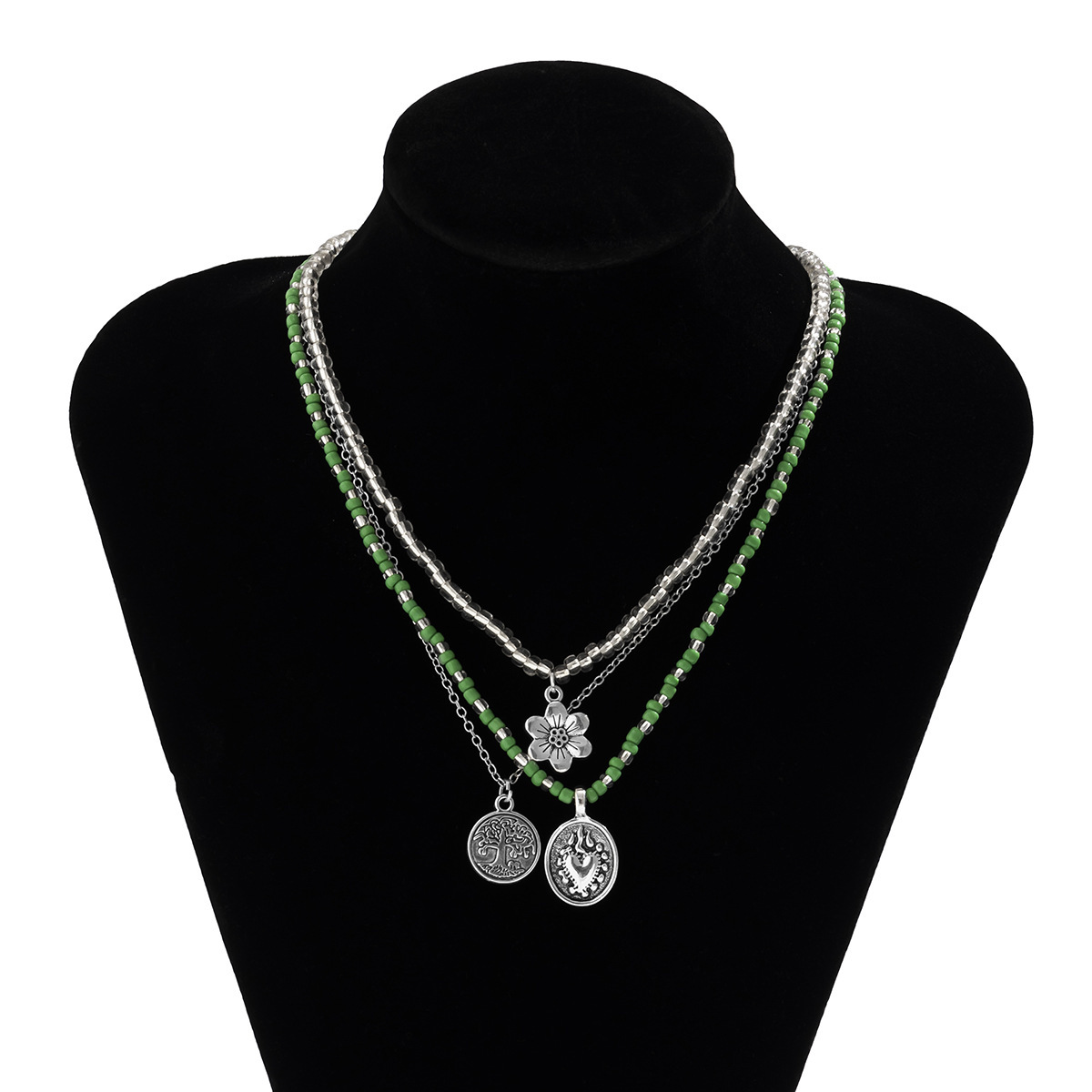 designer Woman Jewelry Beaded Rice Bead Chain with Countryside Ethnic Style Geometric wer fashion Pendant Necklace