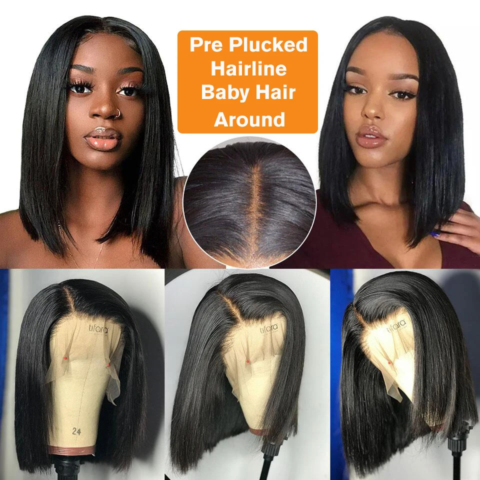 Brazilian 13*4 Lace Front Wig Short Human Hair Wigs Remy Hair 4*4 Lace Short Bob Straight Wig Wigs for Women Swiss Lace QT Hair 250210