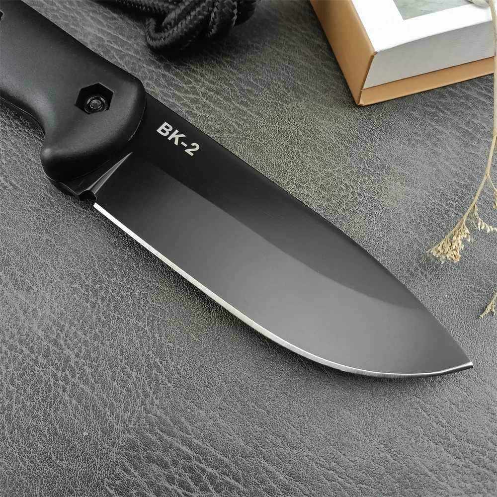 NEW KB Fixed Blade Knife BK2 Outdoor Cam Knife 8Cr13Mov Blade Nylon Fiber Hand EDC Survival Hunting Hiking Tool Gift W250214