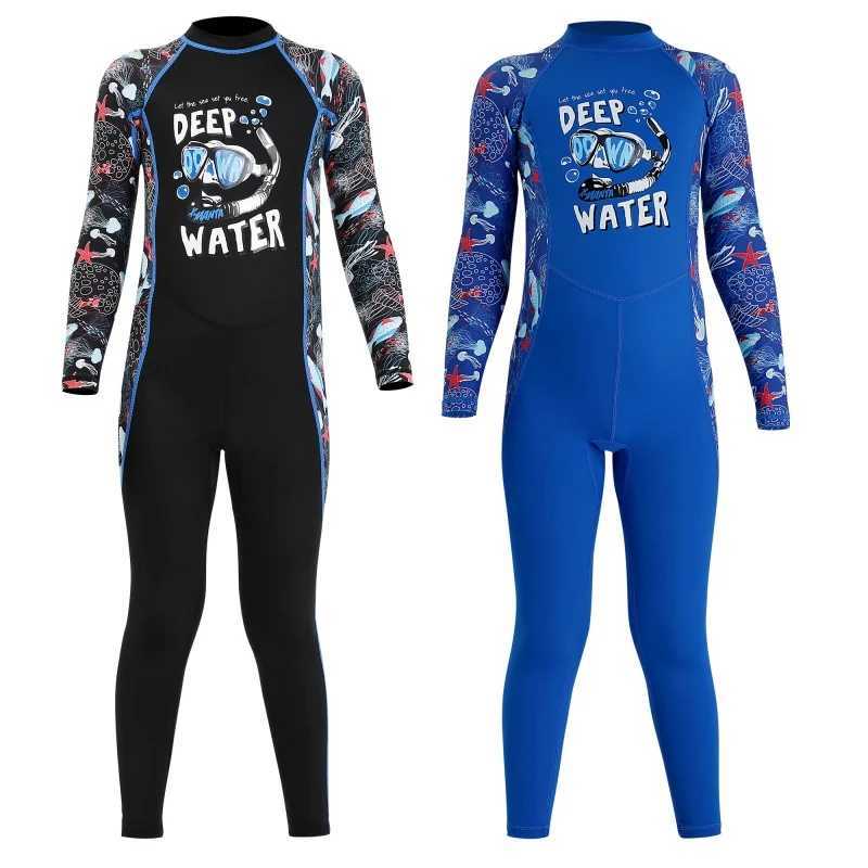 Kids Girls Boys Diving Suit Neoprenes Wetsuit Children For Keep Warm One-piece Long Sleeves UV Protection Z250214