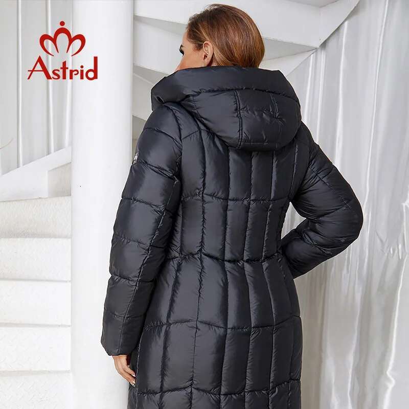 Astrid 2022 New Winter Women's Coat Women Long Warm Parka Plaid Fashion Thick Jacket Hooded Plus Size Female Clothing 9546