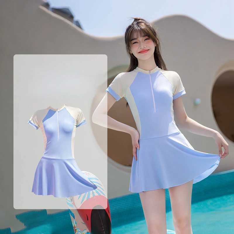 One-Piece Swimsuit for Young Girls Teeange Kids Sports Swimming Training Suits Quick-drying Swimwear with Pads Hot Spring Z250214