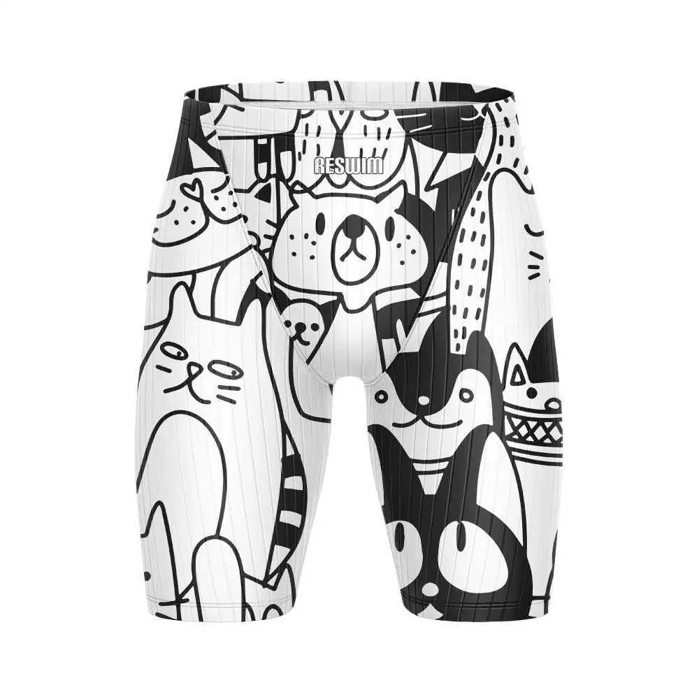 2025 Mens Performance Jammer Swimsuit Dry Sports Training Swimsuit UV Protection Competition Sports Rush Protective Pants W250214