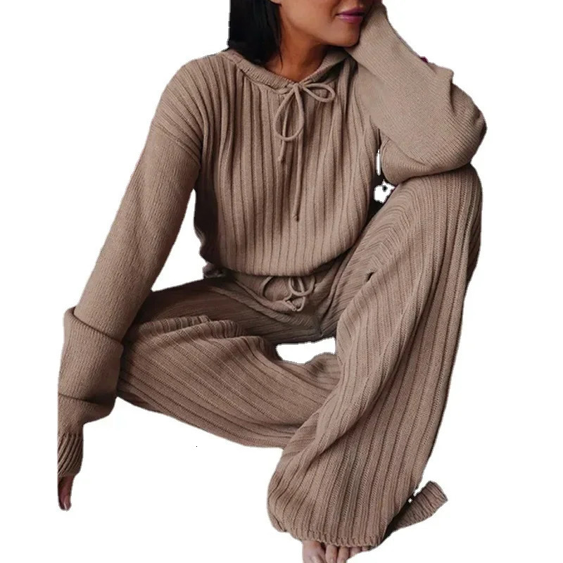 Women Outfit Vintage Fashion Casual Hooded Tracksuit Floor-Length Casual Outfit 250210