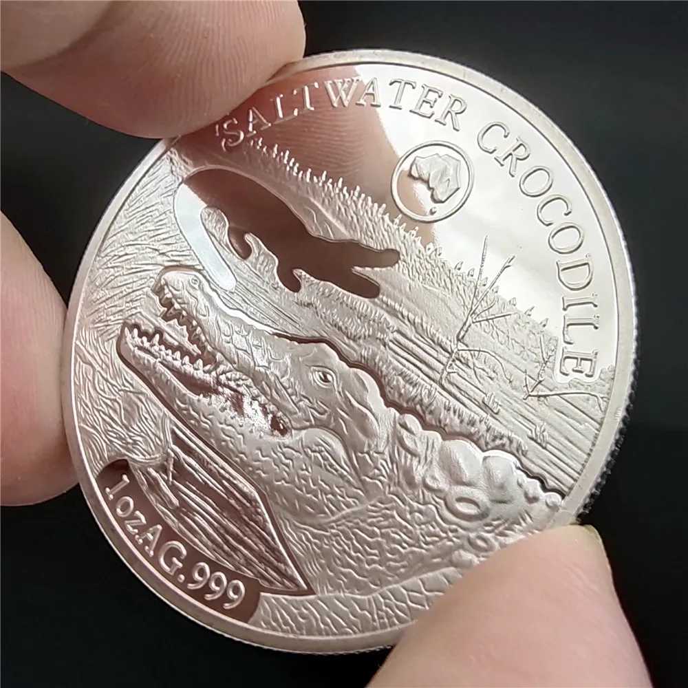 6PCs 2019 Australia Silver Coins Koala Saltwater Crocodie Kangaroo Snake 1 OZ Animal Silver Coin Elizabeth Souvenir GiftsXJ250214