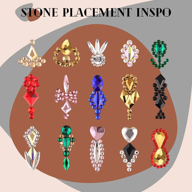 21/24 Grid Rhinestone Nail Art Jewelry Set Glass Nail Crystals Box Cristales Original 3D Flat Glass Shaped Nail Gems 250214