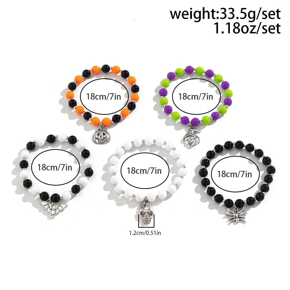 fashion Halloween Ghost Face Beaded Set Party Skull Witch New Bracelet Jewelry