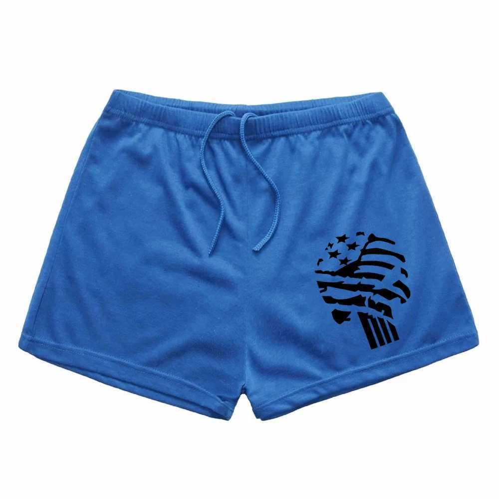 Summer men shorts mens casual shorts fitness exercise beach shorts breathable skull shorts jogger mens brand shortsXJ250213