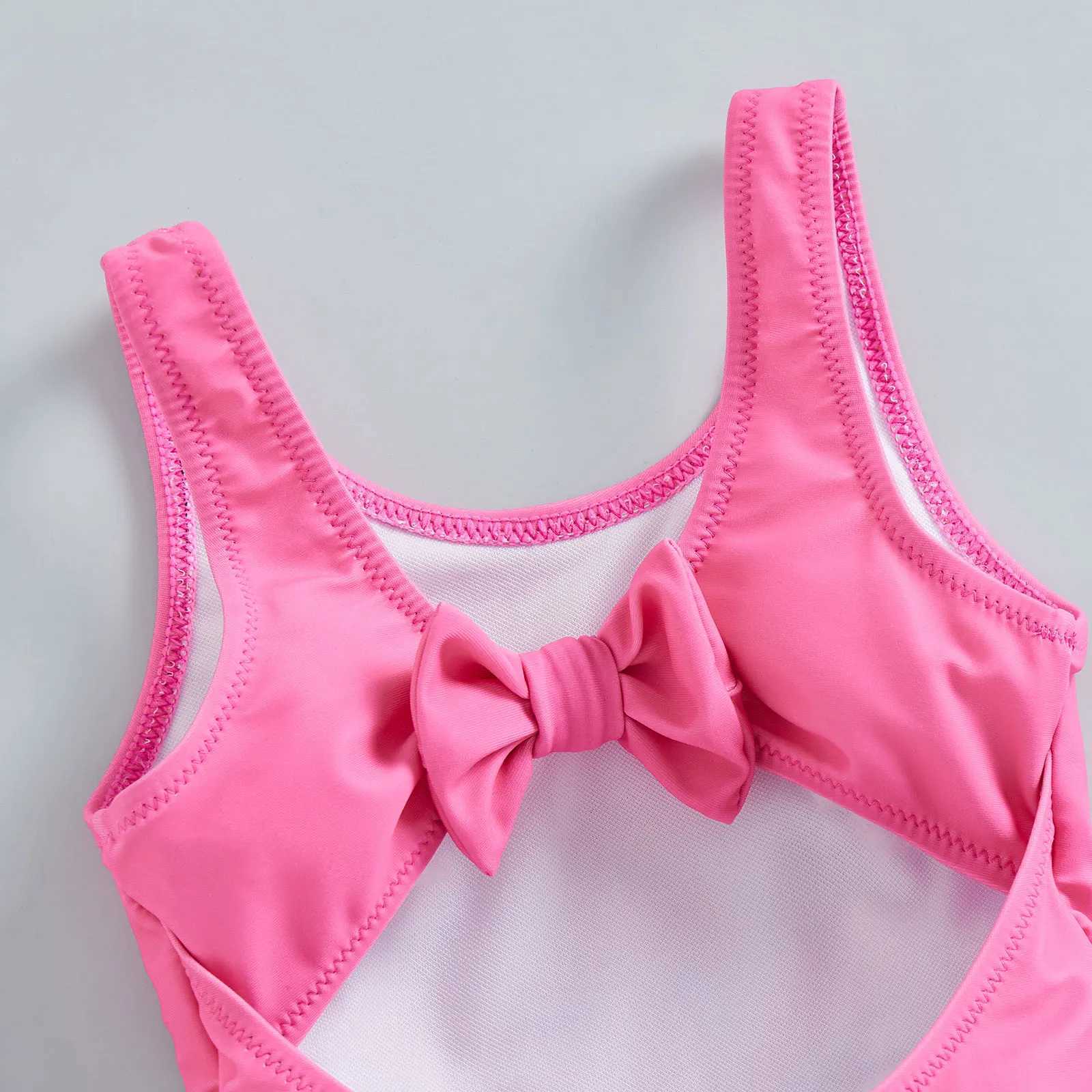 New Fashion Toddler Girls Summer Jumpsuit Bikini Flamingo Little Fish Print Sleeveless Ruffle Swimsuit 18 Months-6 Years Z250214