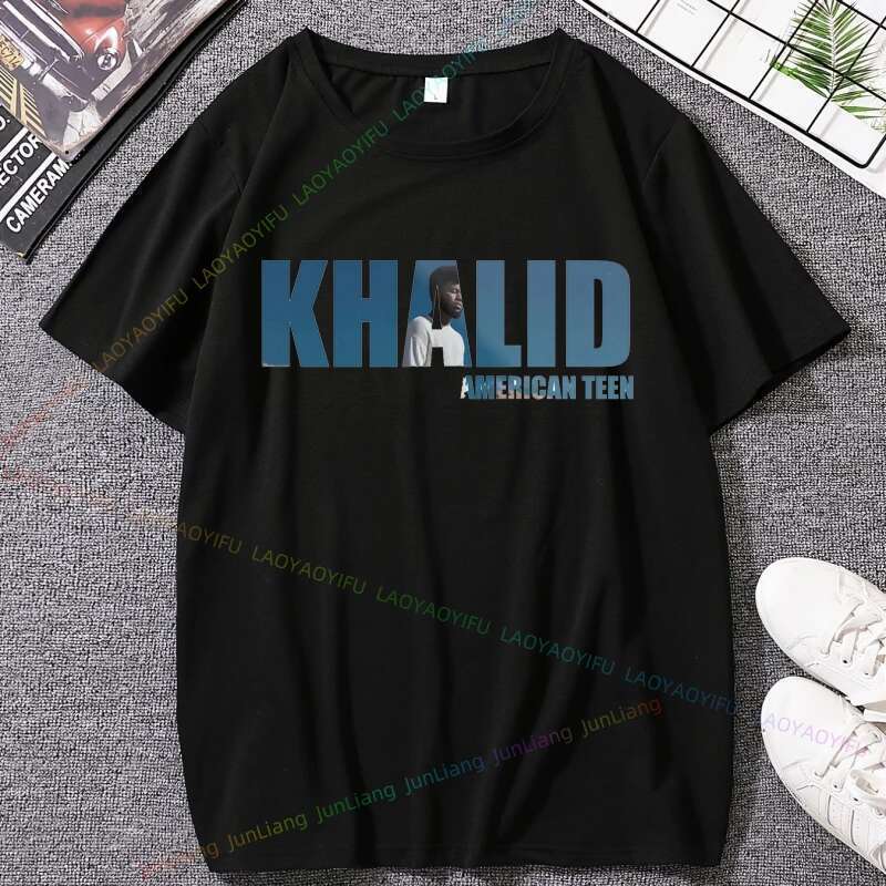Rap 90S Hip-Hop Style Shirt Short Sleeve Tee Khalid Merch Women's T-Shirts 100% Cotton Y2k Vintage Top New In Tops & Tees Tshirt