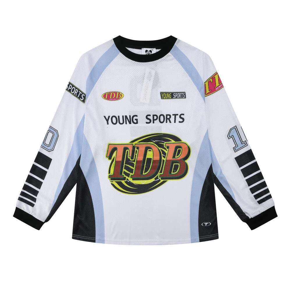 Contrast Color Sports Baseball Tshirts For Men And Women Pullover Breathable Mesh Long Sleeve Tees Oversized Loose Fall T-Shirt