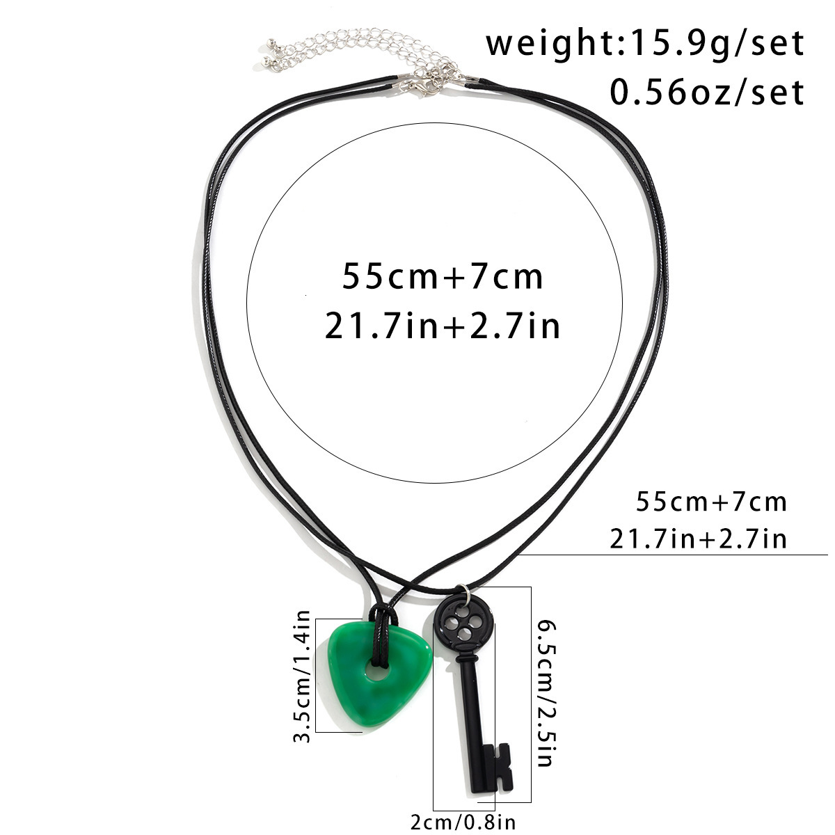 fashion Halloween Triangle Geometry Pendant, Unique Necklace, Female Gift Key, Minimalist designer Neckchain Jewelry