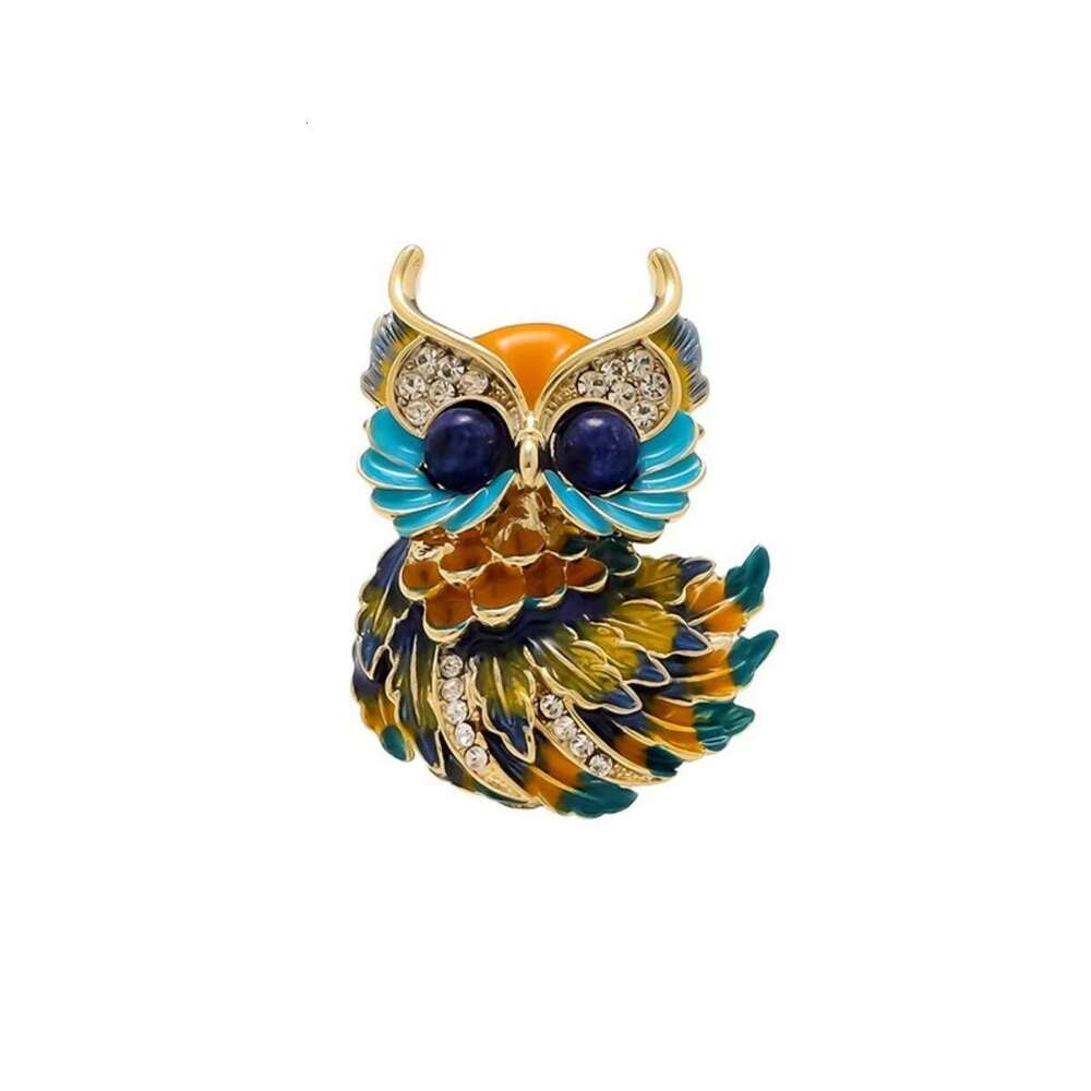 Cute enamel painted owl men's and women's high-end chest wer, small animal brooch, temperament suit, coat accessories