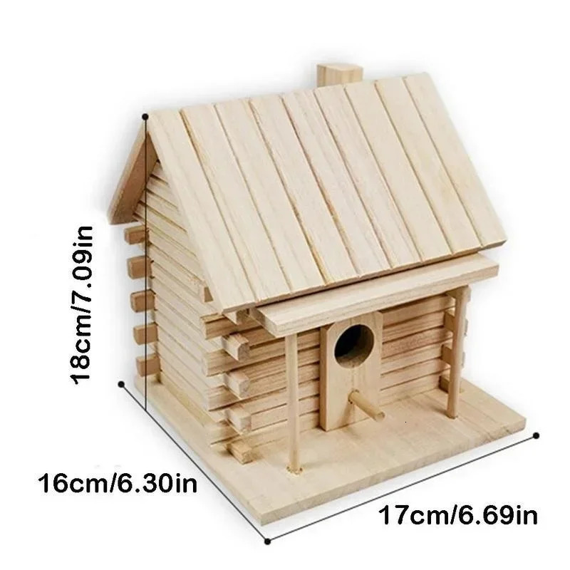 Bird Cage Accessories Birdhouses For Outside Wooden Bird House Nesting Box Hanging Bird Nests Home Garden Decoration 250206