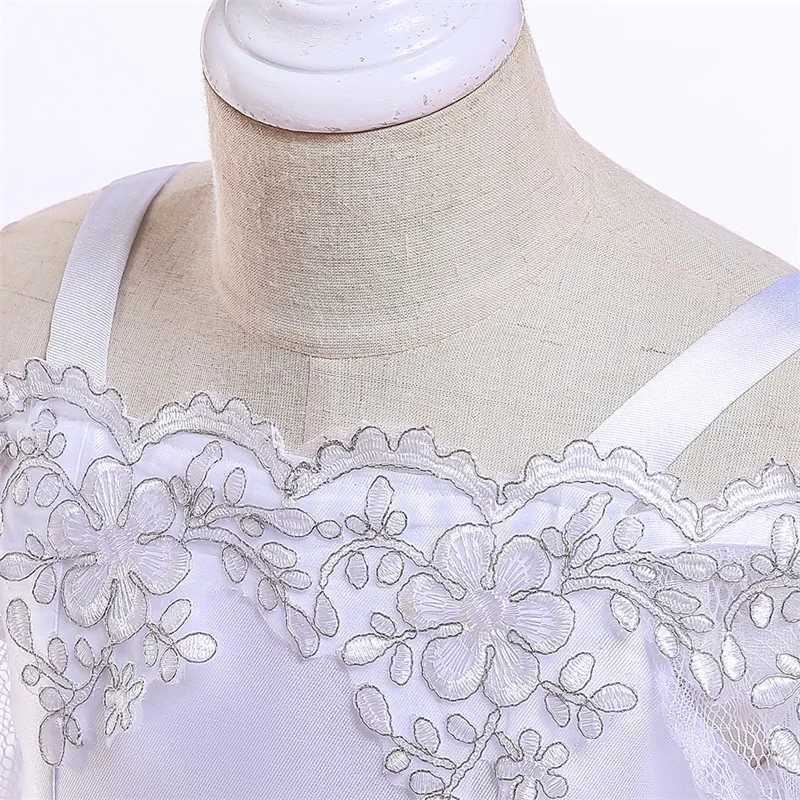 Baby Clothes 3 10 Years Children White Flower Sleveless Casual Kids Sweet Midi Summer Dress Girls Vestidos Z250214