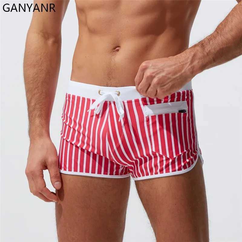 GANYANR Swimming Trunk Swimwear Mens Swimming Swimsuit Short Swimsuit Short Swimsuit W250214